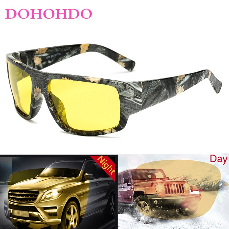 DOHOHDO Camo Night Vision Ȱ  Anti-glare HD  ۶    Ȱ Yellow Driver Eyewear UV400